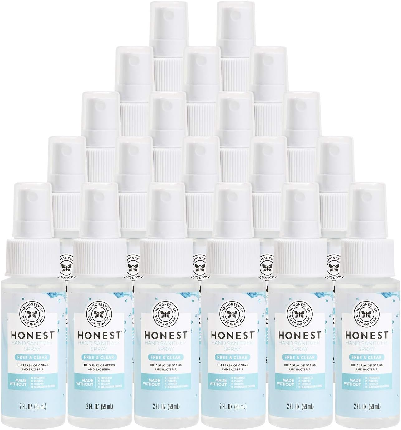 The Honest Company Hand Sanitizer Spray, 2oz, Free & Clear, 2 Fl oz(Pack of 20)