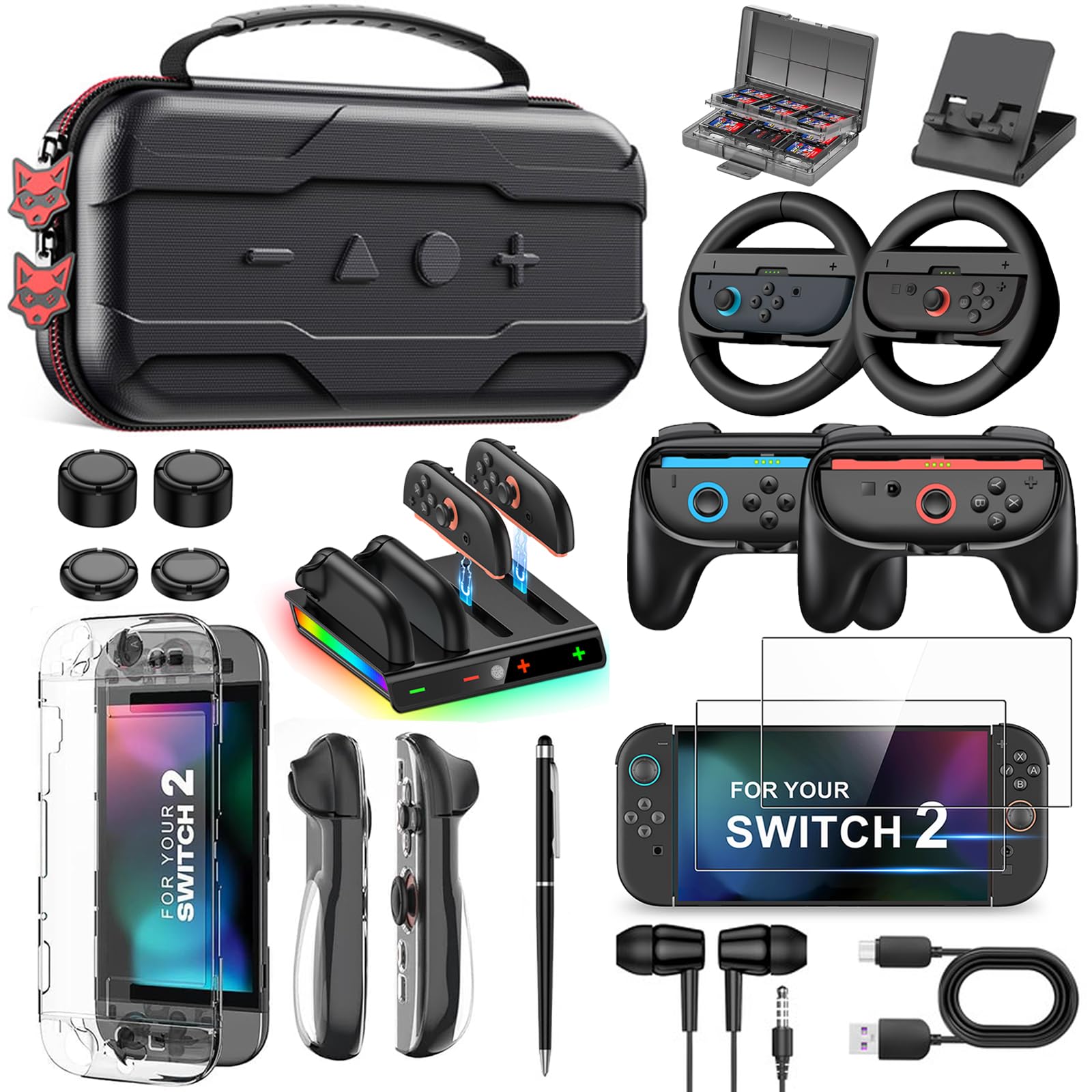 Nintendo Switch おまけカバー付き Switch 2 Accessories Bundle Kit for Nintendo Switch 2, Carrying