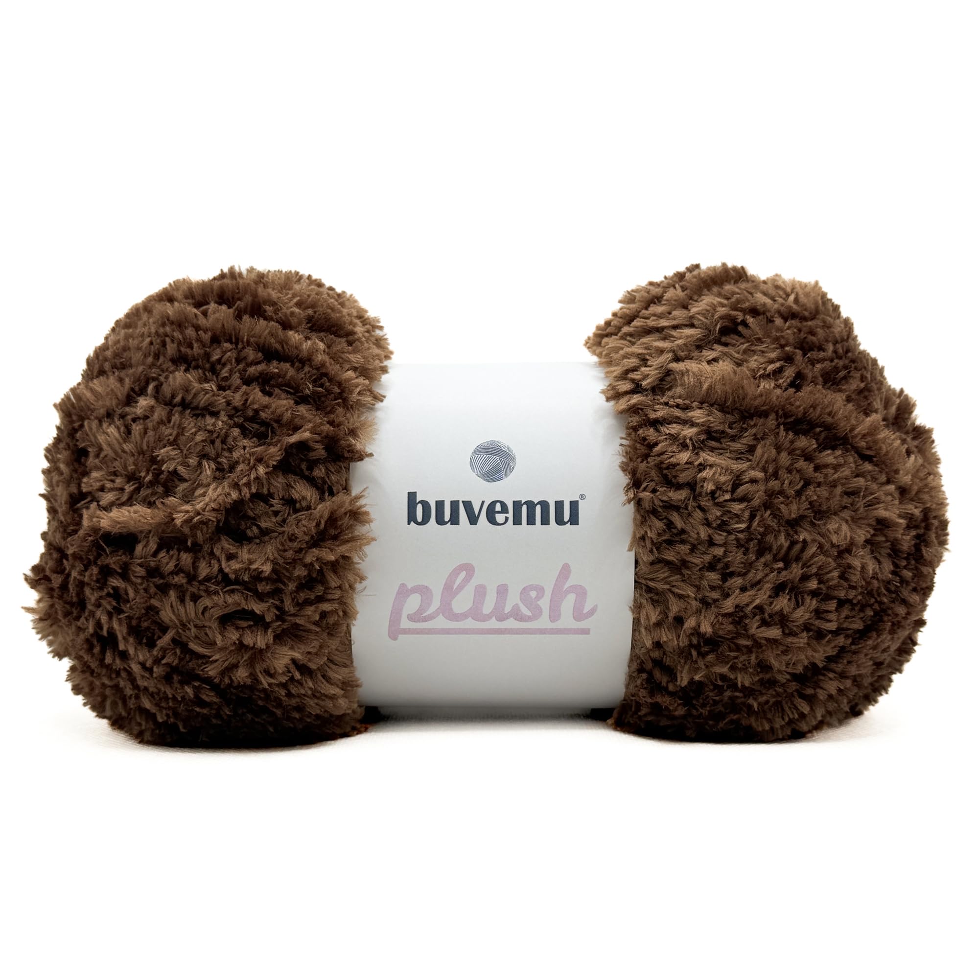 Buvemu Plush Faux Fur Bulky Yarn, Super Soft Fluffy Fuzzy for Knitting Crocheting Crafting, 100 Gram (3.53 Ounces) 109 Yards (100 Meters) (Chocolate Brown)