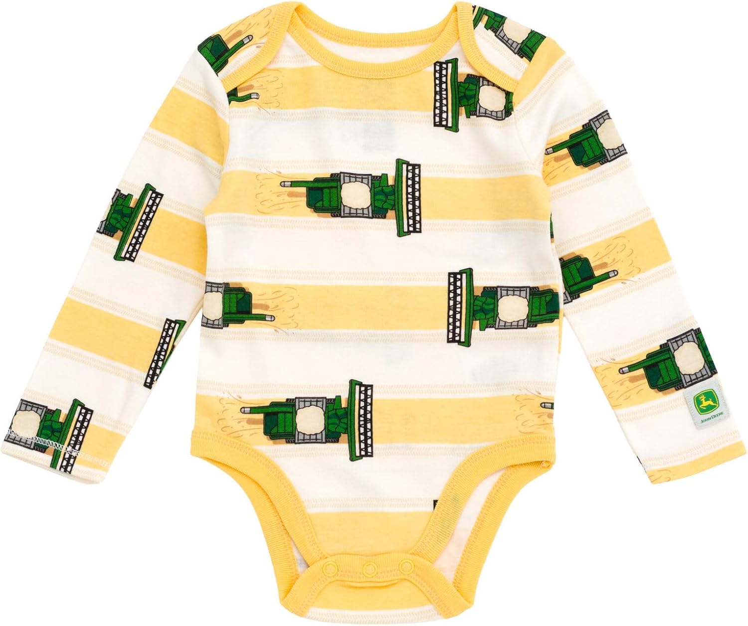 John Deere Baby 3 Pack Long Sleeve Bodysuits Newborn to Infant Sizes (3-6 Months - 9-12 Months)