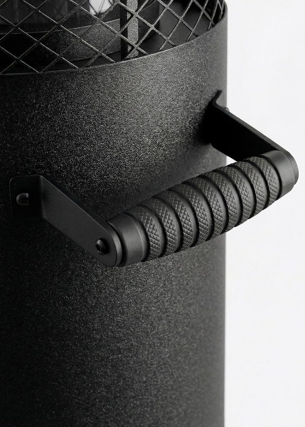 CREATE/FIRE ROUND PELLET HEATER/Stufa da esterno a pellet senza fumo Nero con power bank/Senza fumo, controllo della fiamma, copertura 9m2, consumo 3 ore e mezza, 17.5 kW