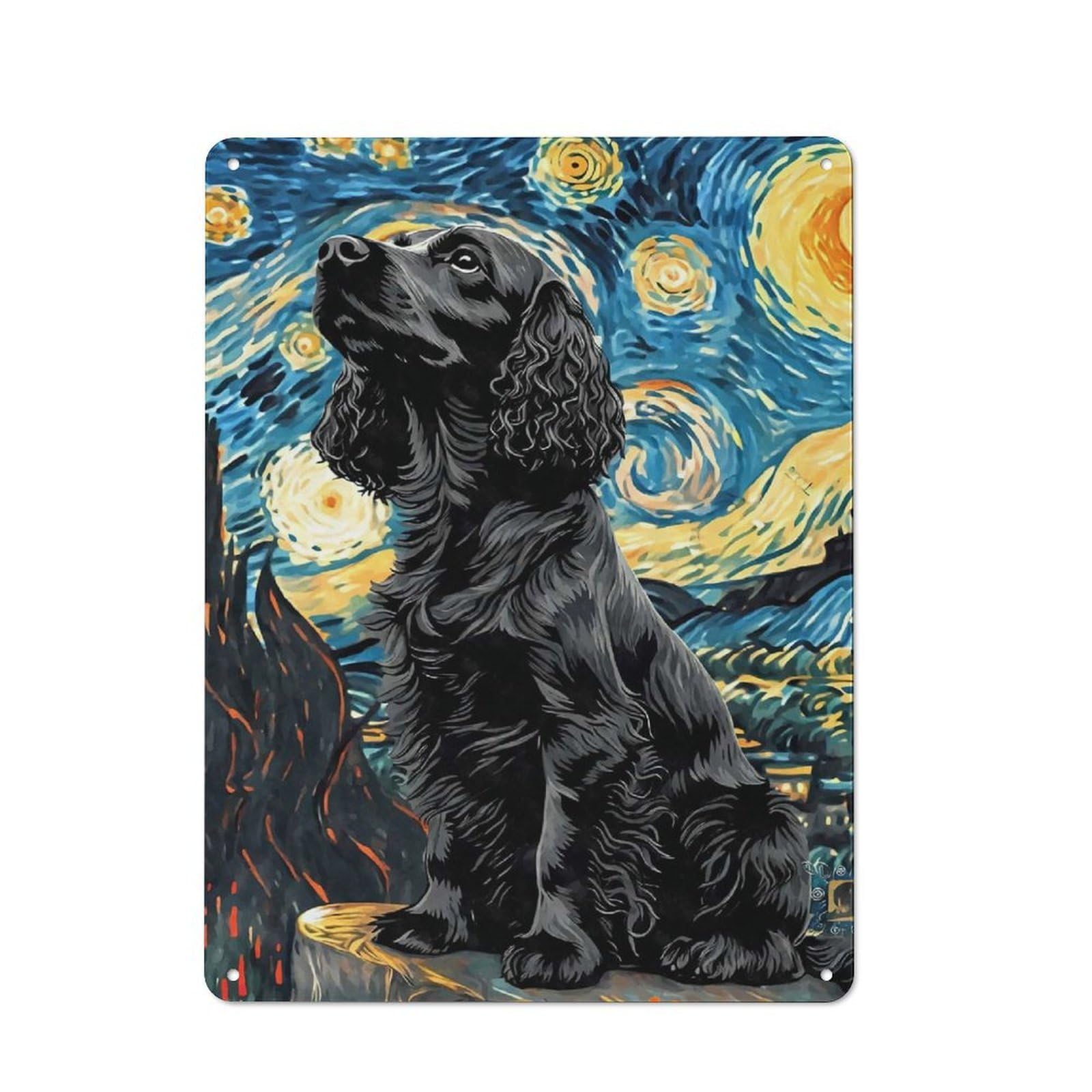Character Decorative Tin Plaque 40x30cm Featuring English Cocker Spaniel, Home Wall Decor for Flat, Dorm Room, Lounge Or Cafe