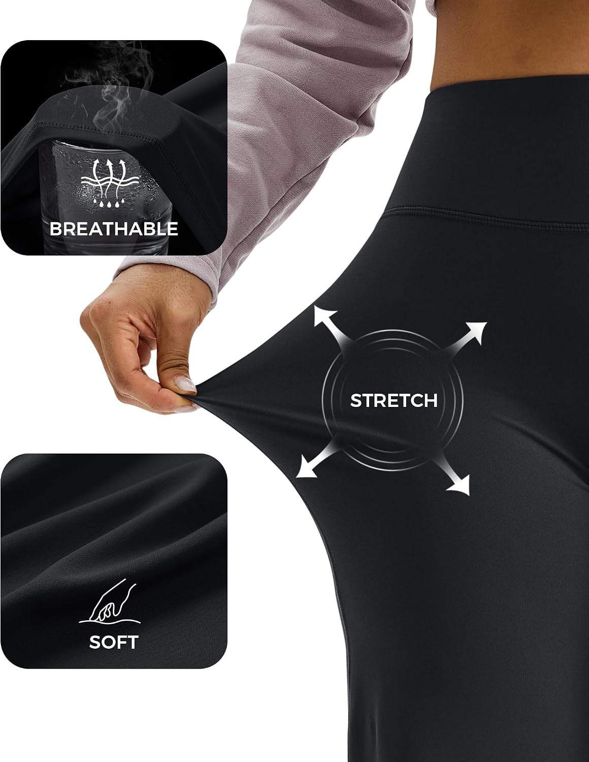 Womens Wide Leg Yoga Pants High Waisted Straight Leg Leggings