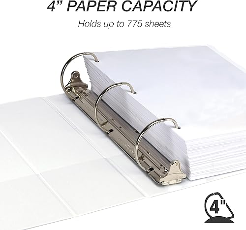 Vista 147 de Samsill Carpeta duradera de 1.5 pulgadas, fabricada en los Estados Unidos, carpeta de anillos en D, carpeta transparente personalizable, surtido