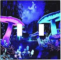 Vista 100 de Placa de pared de tortugas marinas, hierba oceánica, medusas, peces y algas marinas, placa de pared de doble palanca, cubierta de interruptor de luz