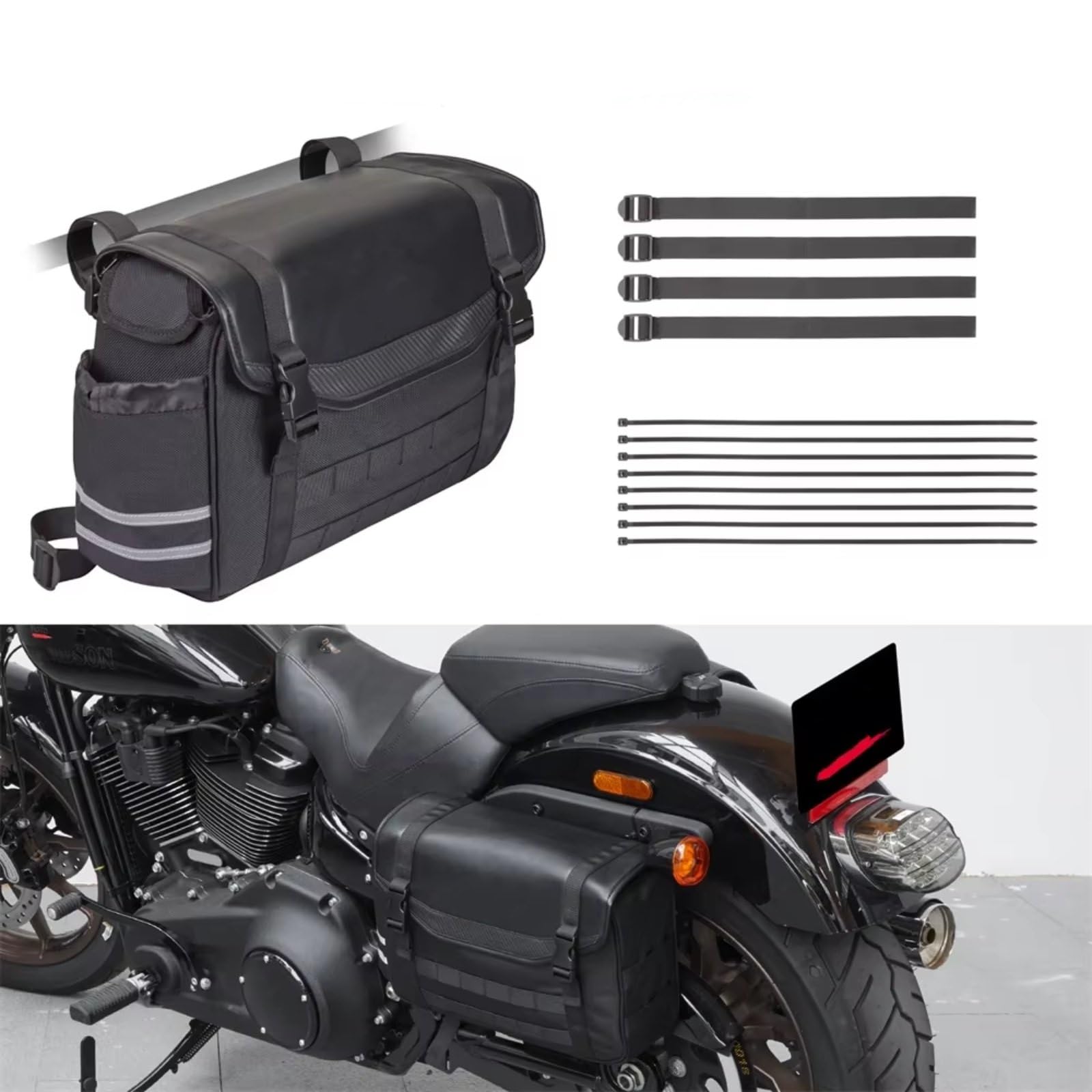 Borsa Sella Universale Moto Borse Per Viaggio Con Coda Laterale 12 Litri Copertura Antipioggia Posteriore Accessori Laterali Sacche Moto