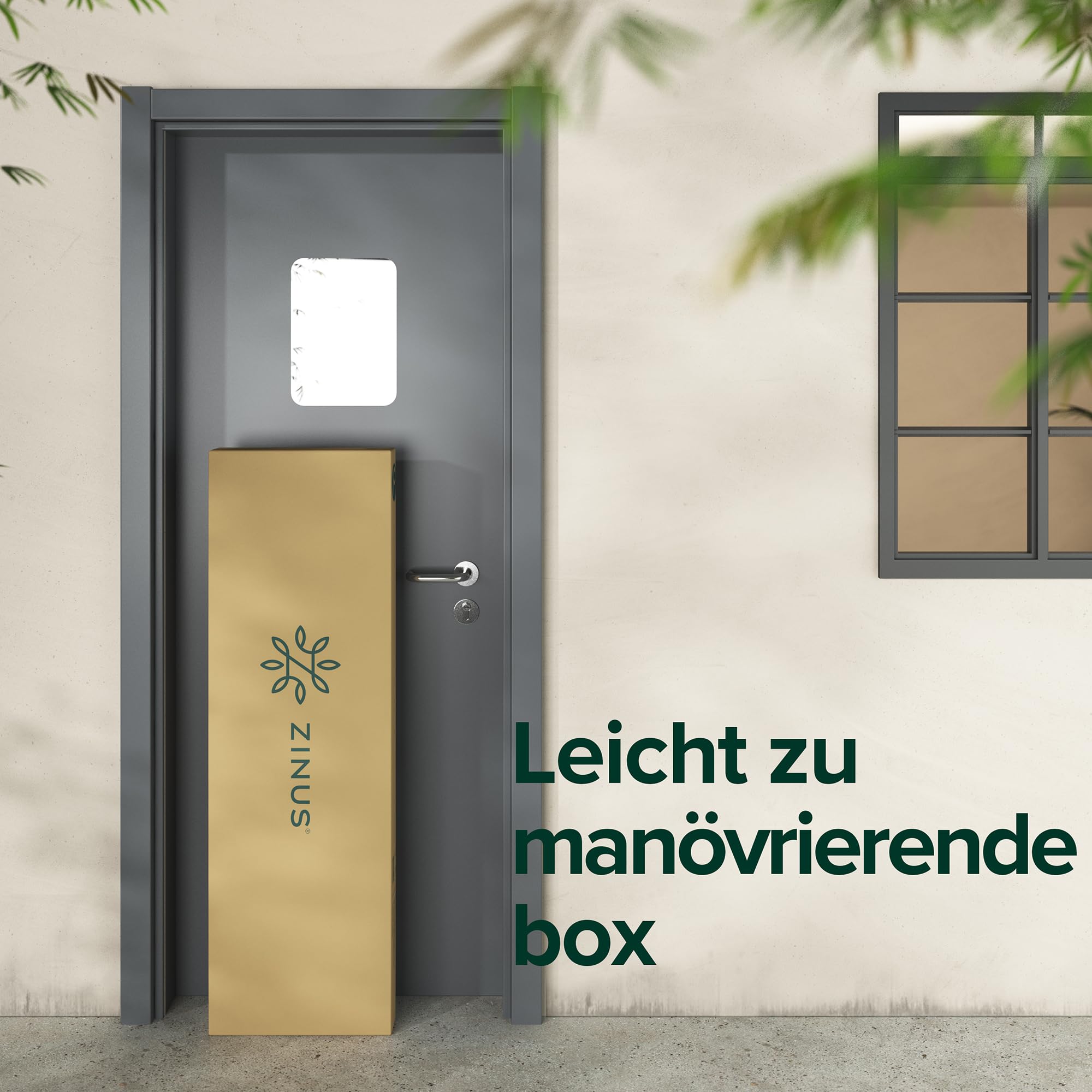 Zinus Kai łóżko 140 x 200 cm – wysokość 23 cm – bambusowa i metalowa platforma, rama łóżka z zagłówkiem i stalowym stelażem – brązowe i czarne