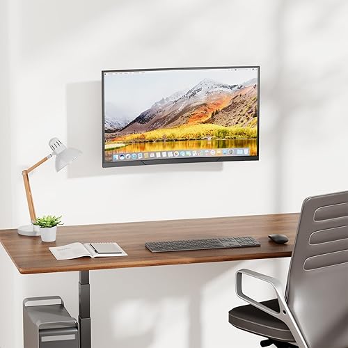 Miniatura 9 de WALI Soporte de pared para monitor individual, altura ajustable para soporte de monitor de computadora de 17 a 32 pulgadas, hasta 17.6 libras, se