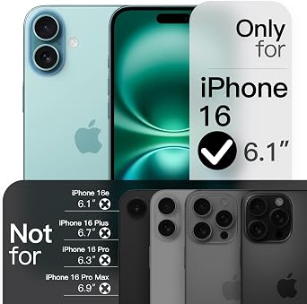 JETech Magnetic Slim Case for iPhone 16, Teal