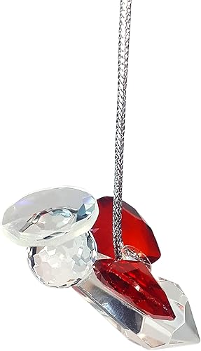 Miniatura 2 de Ángel de la guarda de cristal rojo, atrapasamos, hecho a mano de 1.96 pulgadas de largo, ventana, flor, automóvil, decoración del hogar, adorno de