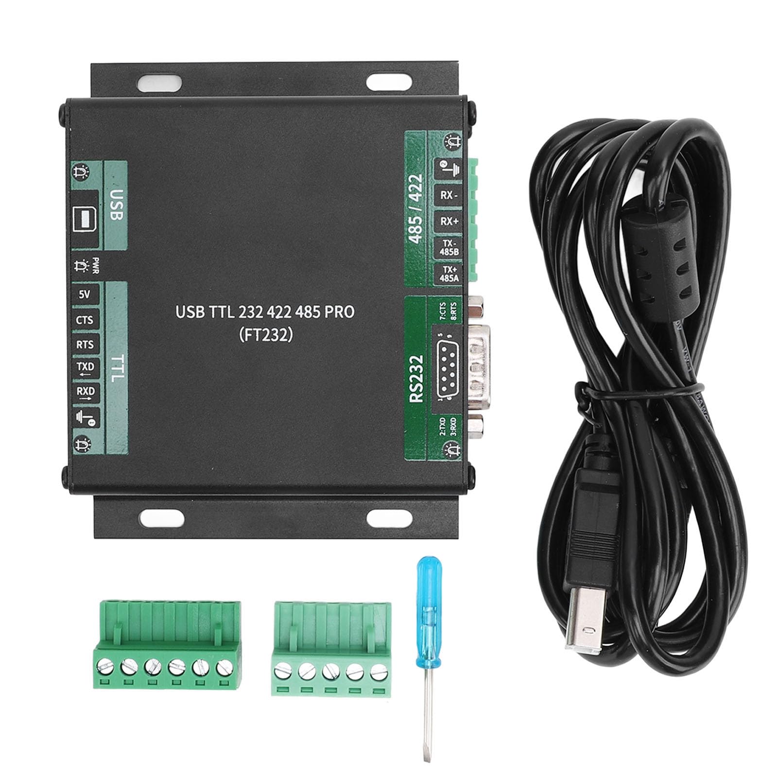 Yosoo USB-zu-RS232-485-422-TTL-Wandler, 9-in-1-industrieller Isolierter Serial-Adapter mit FT232-RL-Chip für Schnellen Datentransfer für Mehrere Geräte
