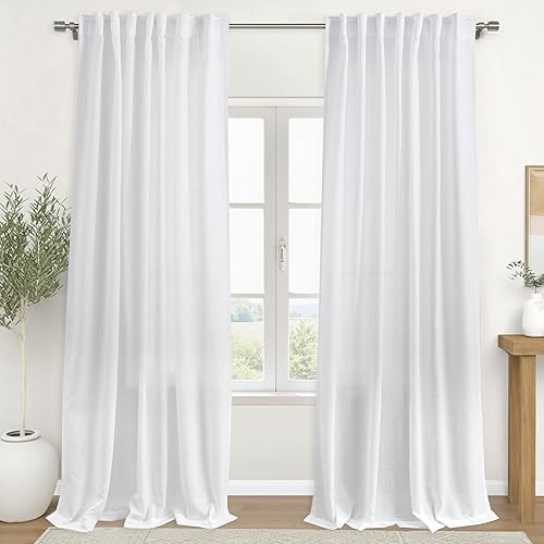 Miniatura 149 de KOUFALL Cortinas transparentes de lino de 90 pulgadas, cortinas para Sala Modernas 2025 De Lino Elegantes, cortinas personalizadas con pestaña