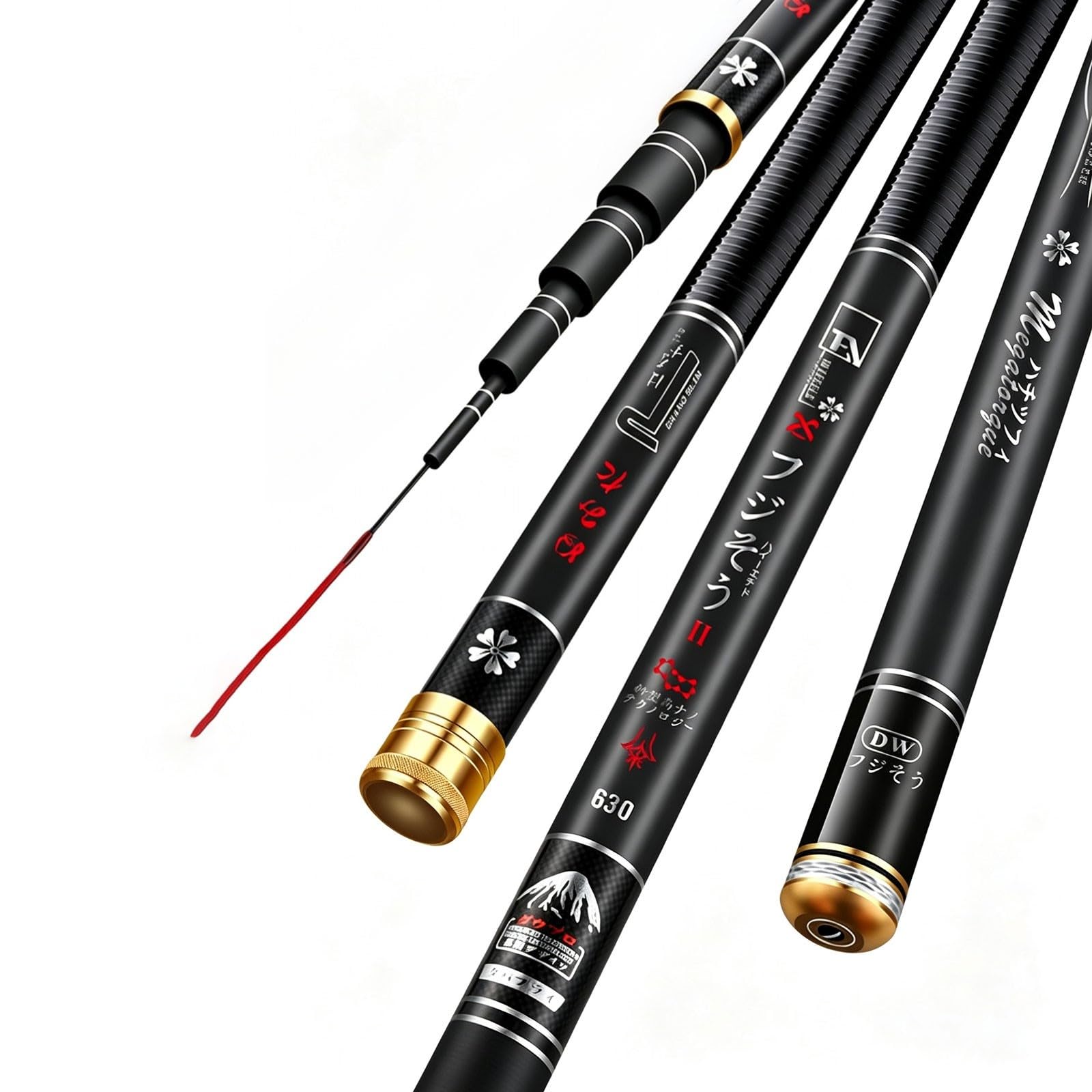 Canna da Pesca Telescopica 3.6m-10m Canne da Pesca in Carbonio Canna Fissa