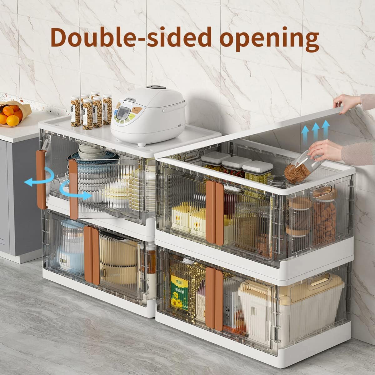 Closet Organizer und Aufbewahrung - Stapelbarer Aufbewahrungsschrank - zusammenklappbarer Aufbewahrungsbehälter mit Deckel für das Studentenwohnheim - Kofferraum-Auto-Organizer