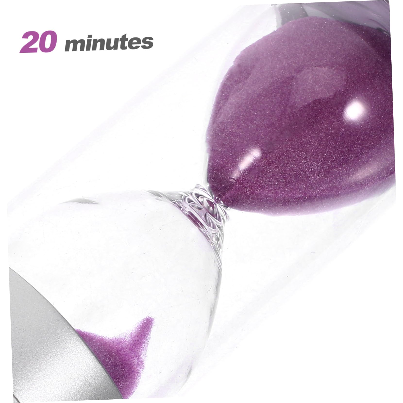 2 Piezas 20 Reloj De Arena Decorativo con Temporizador De Arena para Niños Juegos De Cocina Hogar Oficina Temporizador Visual Plateado
