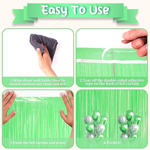 Miniatura 209 de Cortinas de fondo de flecos de papel de aluminio para fiestas, 3 piezas, 39.6 x 98.4 pulgadas, azul retro 48 Retro Azul,03 Rosa,04 Rosa