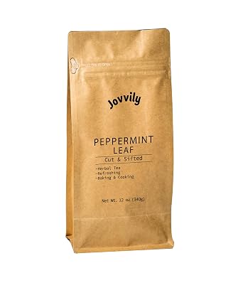 Jovvily Peppermint Leaf, 12 oz, Cut & Sifted, Herbal Tea, Refreshing