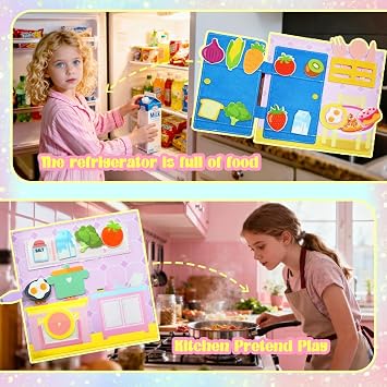 Montessori Busy Book for Toddlers 1-3, Unicorn Felt Busy Board for 1 Year Old Toddler Activity Book Princess Dress Up Educational Learning Sensory Toys Birthday Christmas Stocking Stuffers Gifts Girls