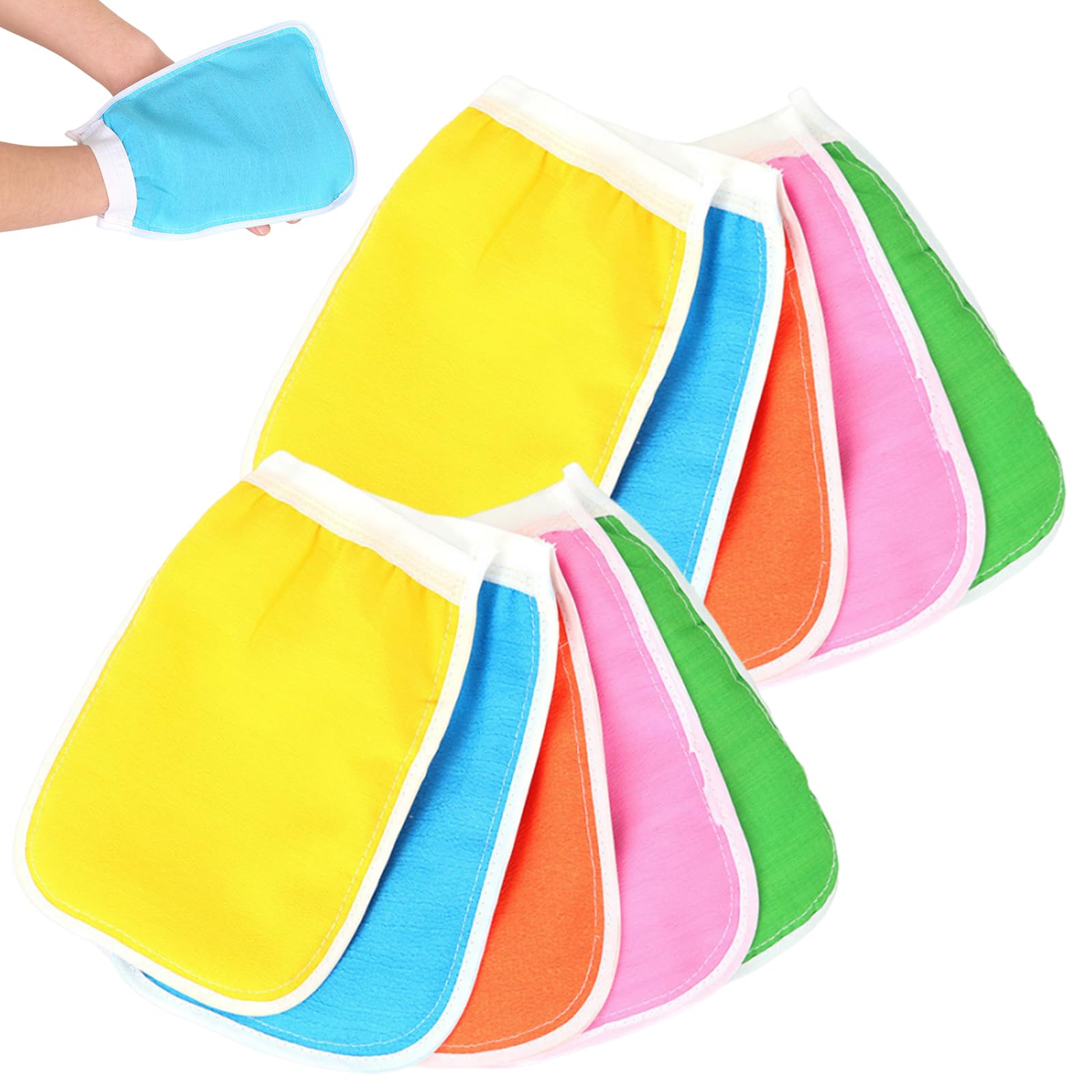 Guantes Exfoliantes Guante Exfoliante Corporal Guante Exfoliante Facial, Manoplas Exfoliantes Guantes Exfoliantes Ducha Guante Exfoliante De Baño Manoplas Baño para Limpieza Profunda Piel, 10 Piezas