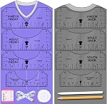 Vowlove Tshirt Guide Ruler pour la presse à chaleur, Outils de mesure de chemise Alignement de vinyle, T Shirt Rulement Center Design DTF Modèle HTV Left Pocket Logo Sublimation Accessoires Règleurs