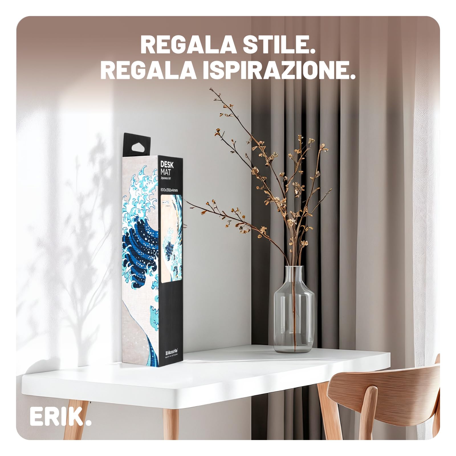 Grupo Erik Tappetino Mouse XXL La Grande Onda di Kanagawa 80x35 cm Impermeabile Antiscivolo