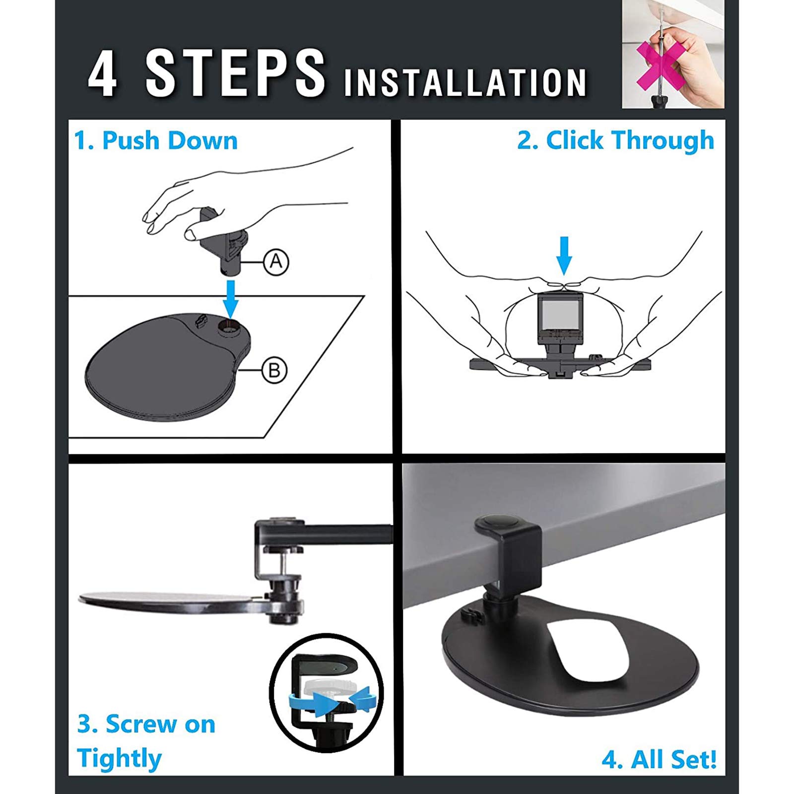 Ordenador reposabrazos Ajustable Brazo Apoyo para la muñeca para hogar y Oficina,Negro