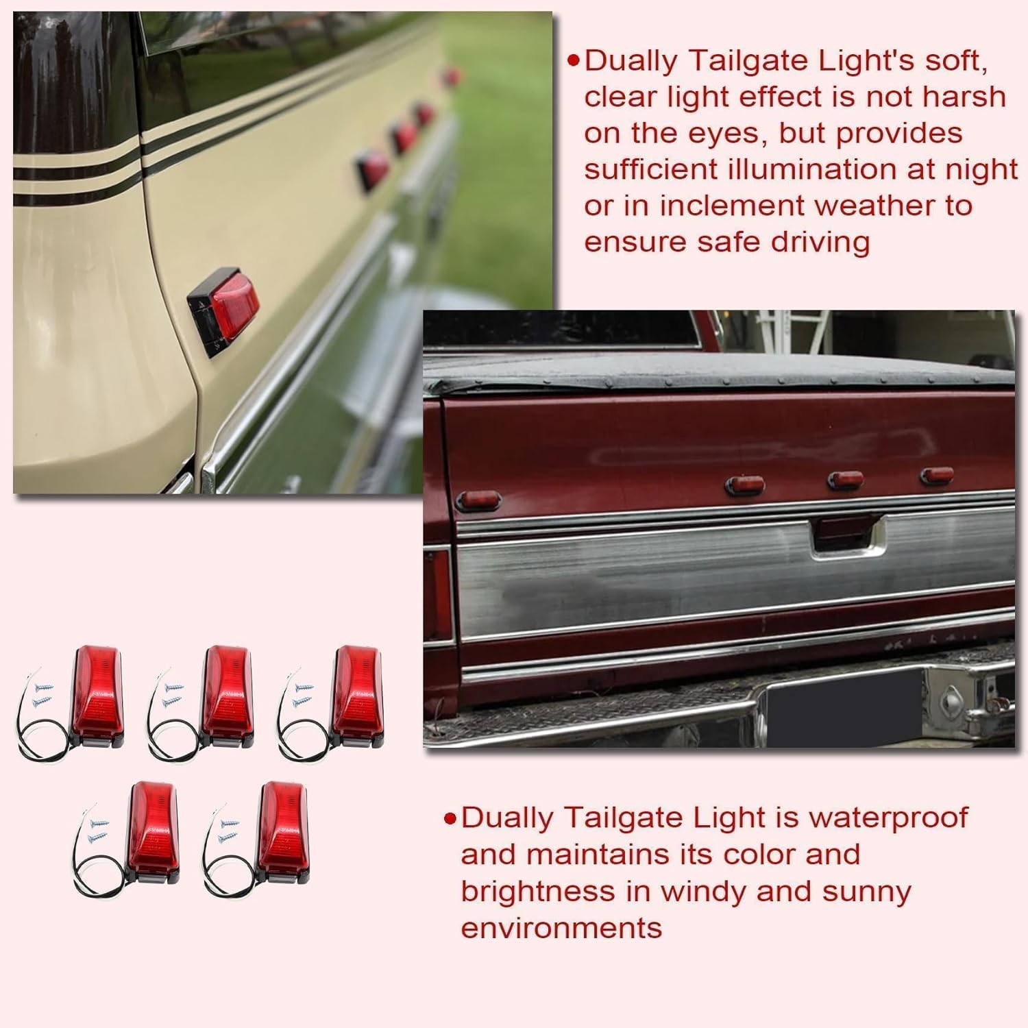 Priprilod LED OBS Compatible With Chevy Chevrolet GMC 3500 C30 Dually Tailgate Light 1988 1989 1990 1991 1992 1993 1994 1995 1996 1997 1998 1999 2000