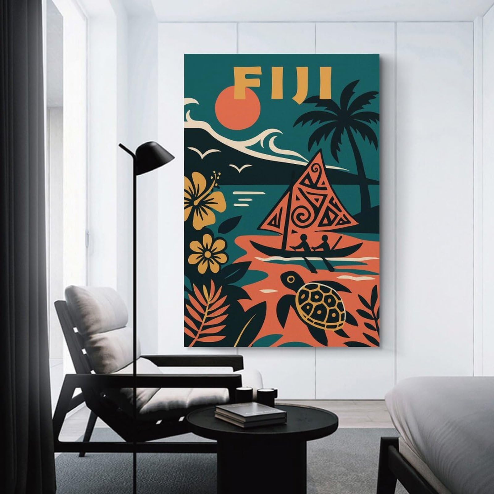 Junmoney Canvas Art Print Fiji Travel, 20x30inch(50x75cm), for Gallery Wall Layouts in Home Or Office, A Versatile Canvas Print for Layering