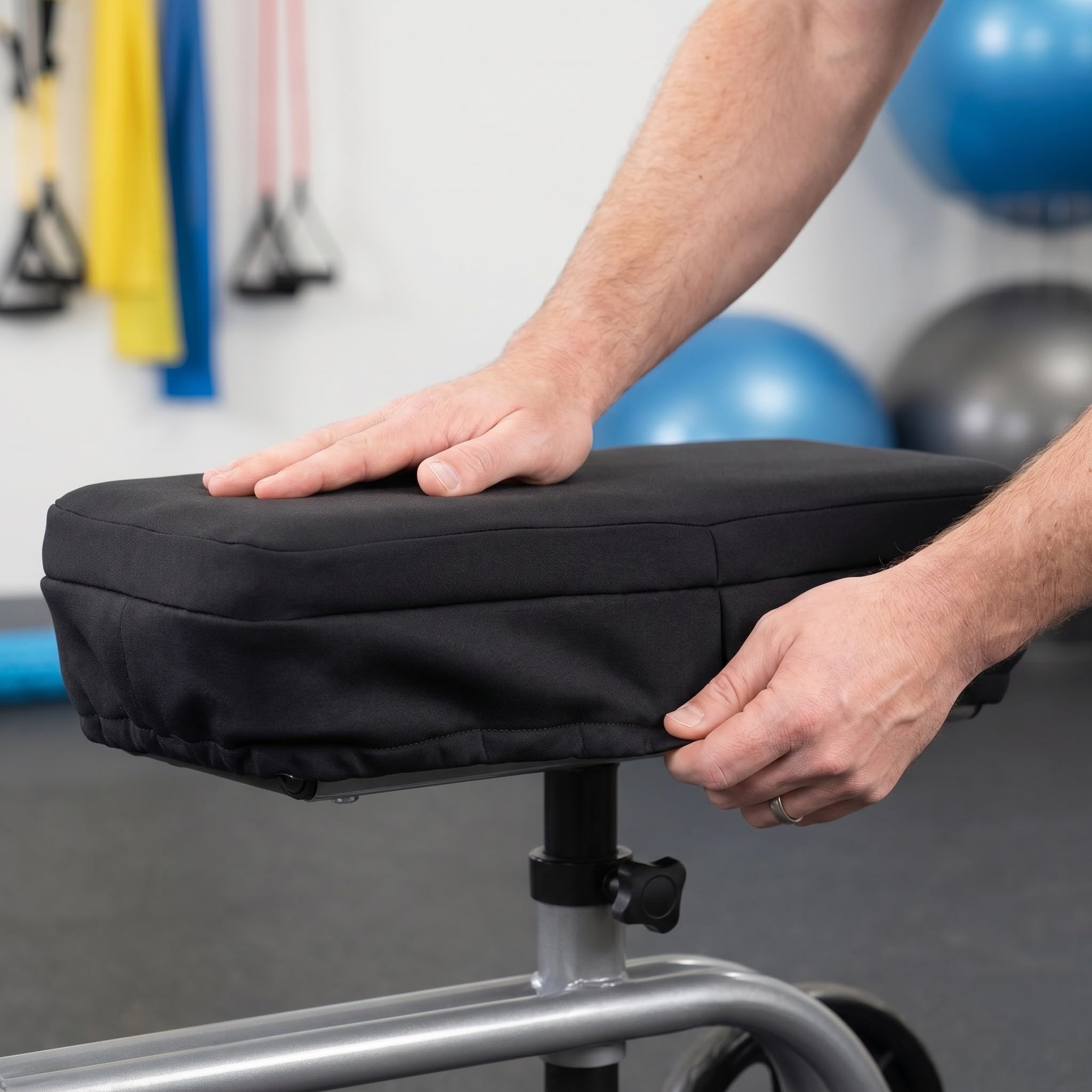 2 Piezas Funda Cubierta de de Removible de Poliéster Viscoelástica para Asiento en Andador de Negro para Scooter Rehabilitación Domiciliaria