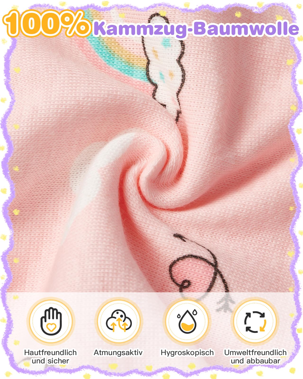 Unterhosen Mädchen 100% Baumwolle Bequeme Slips für Kinder 92-134 (2-9 Jahre) Einzigartige Designs täglichen Tragen 10er Pack