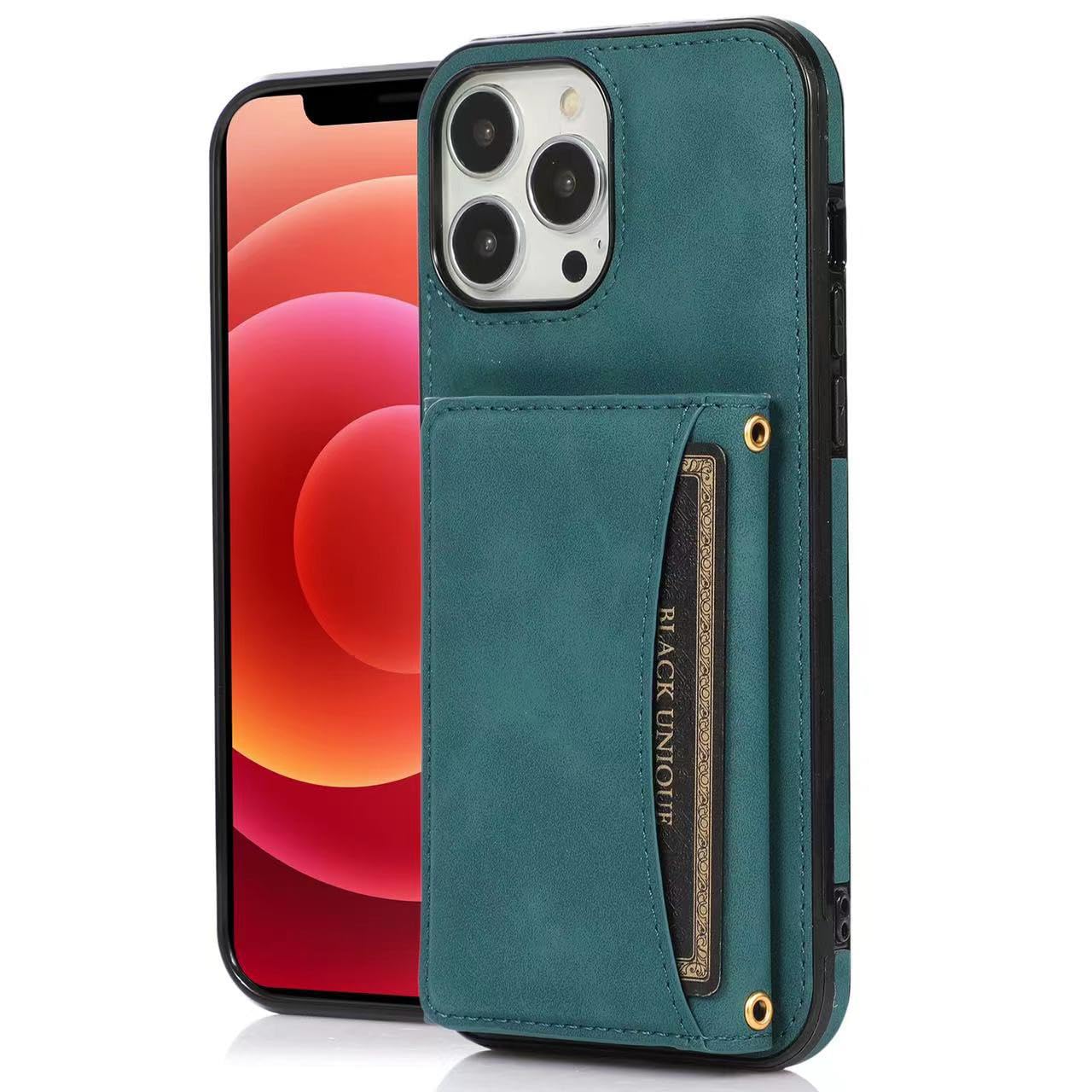 Custodia Portafoglio Per IPhone 16 Pro Con Pelle PU - Verde Piuma, Chiusura Magnetica, Slot Carte E Supporto