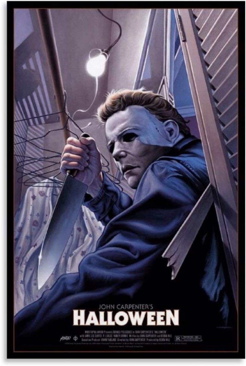 Horror Movie Poster Halloween Michael Myers Poster Decorative Painting Canvas Wall Art Living Room Posters Bedroom Painting 12x18inch(30x45cm)