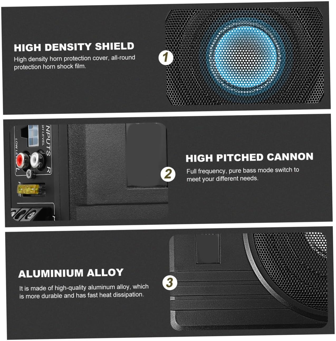 12v 600w Aluminum Alloy Under-seat Car Subwoofer Speaker with Built-in Amplifier 8-inch Auto Bass Woofer for Vehicle Audio System