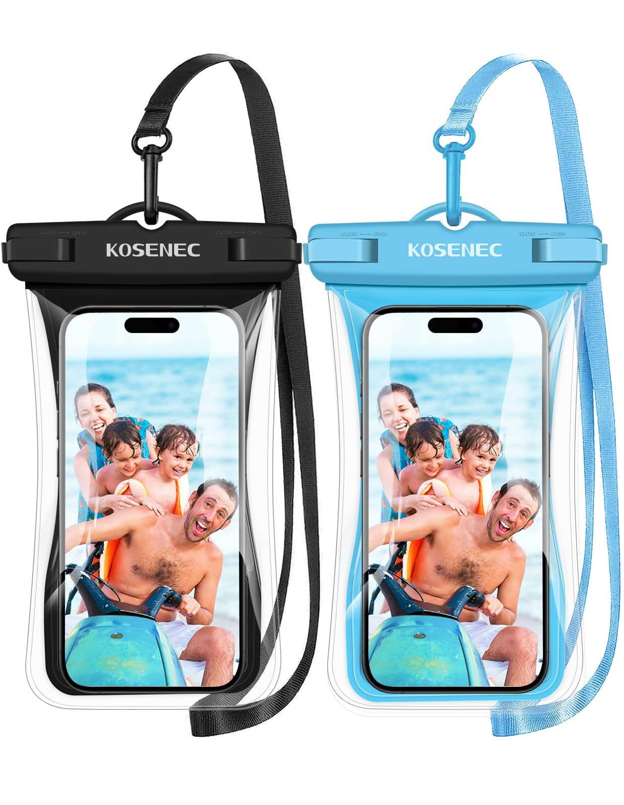 Waterproof Phone Pouch Floating, Waterproof Phone Case with Lanyard for iPhone 15 14 13 12 Pro Max XS Samsung, IPX8 Cellphone Dry Bag Beach Kayak Travel Essentials 2Pack-7.0"