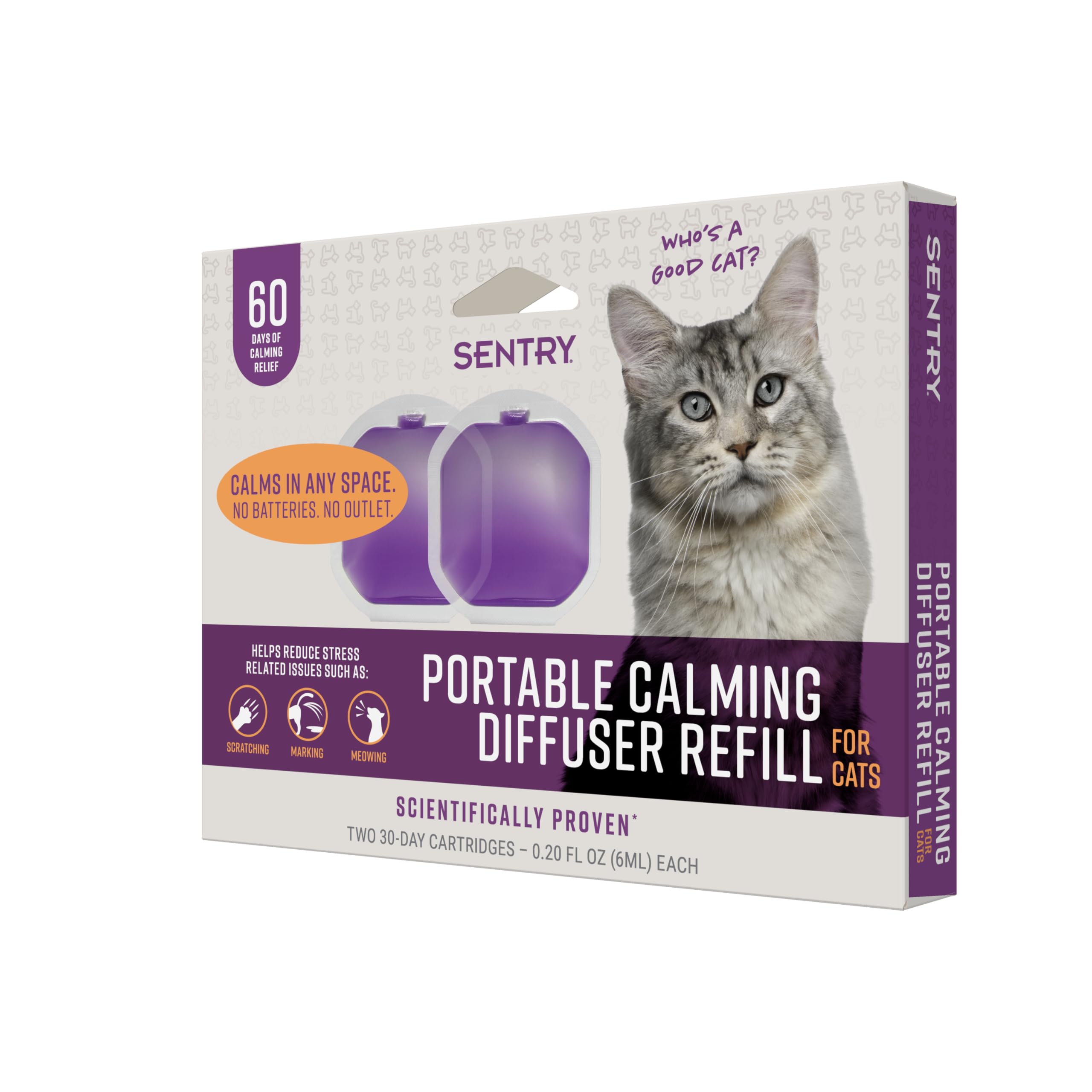 Sentry Portable Calming Diffuser Refill for Cats, 60-Day