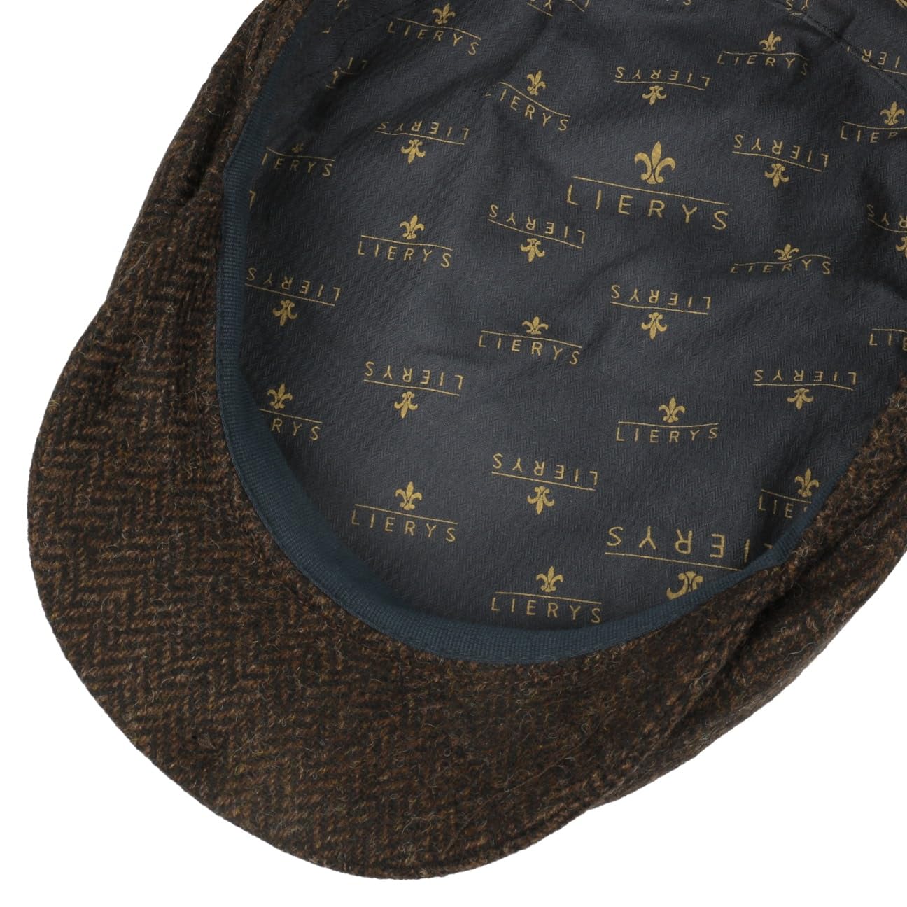 LIERYS Crimson Wool Herringbone Flatcap Schirmmütze Fischgrat Herren Herbst Winter