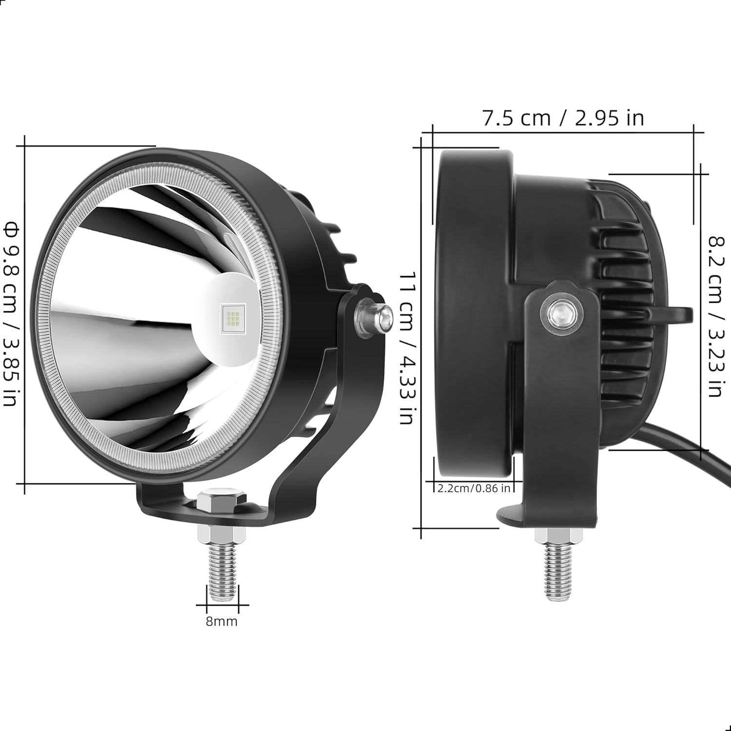 4 Inch Green LED Pod Lights, Hunting Fishing Light Bar, Fog Driving Spot Auxiliary Light for Trucks Golf Cart ATV UTV 4x4 Pickup Boat Motorcycle Off Road Lights (Pack of 2)