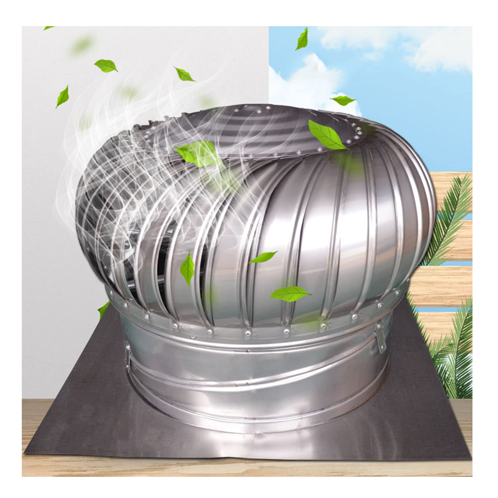 Chapeau de cheminée rotatif anti-refoulement et extracteur d'air pour conduit 200mm