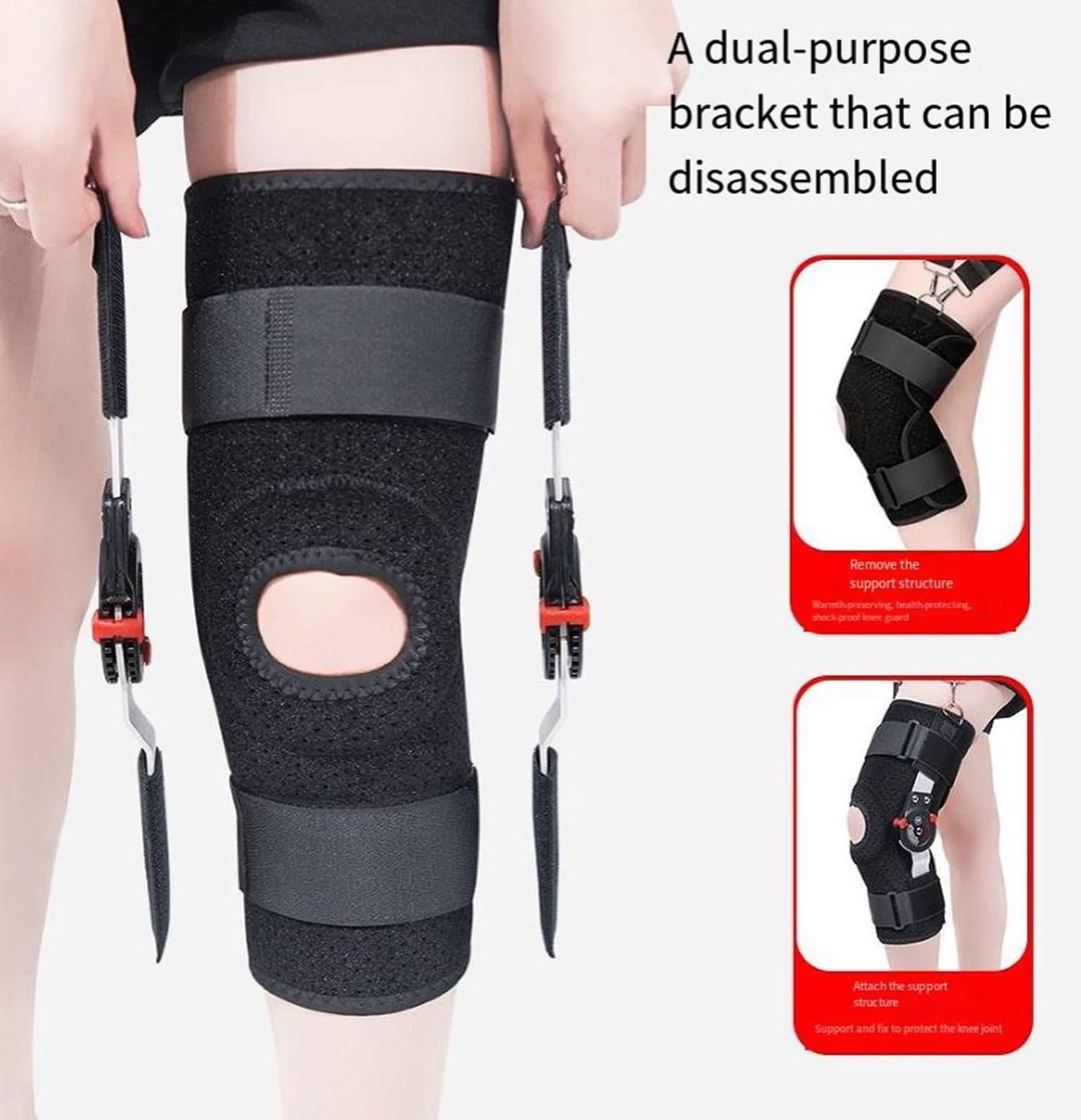 BLUEZY Rodillera De Descarga Medial, Rodillera De Hiperextensión, Inmovilizador De Rodilla, Ortesis De Rodilla Articulada, Alivia El Ligamento Cruzado Anterior (LCA), El Ligamento Colateral Medial L