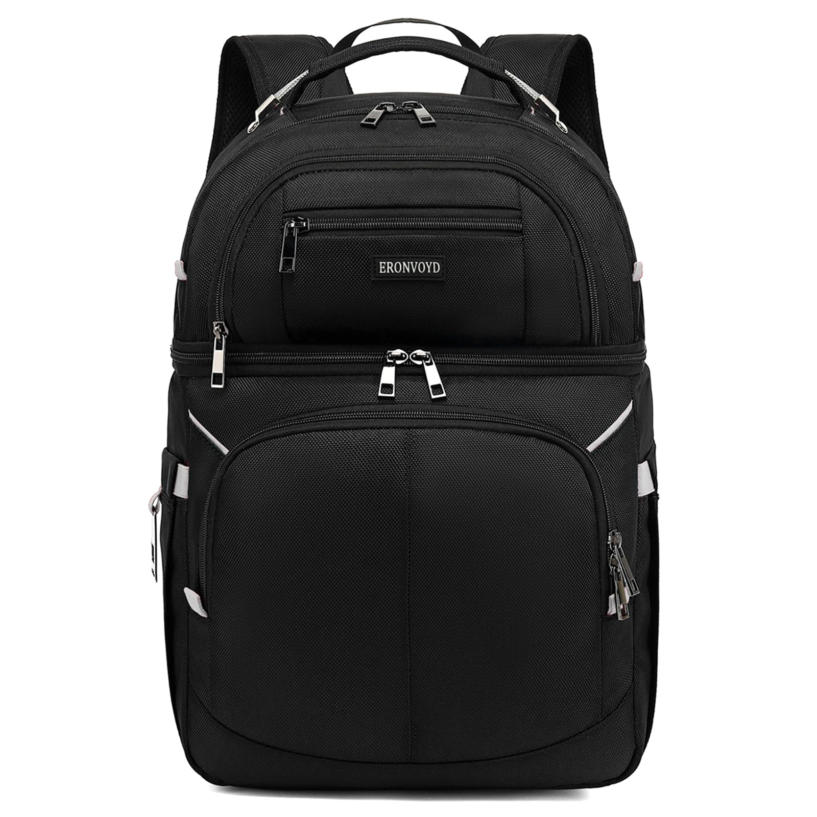 Sac à dos isotherme, sac à dos isotherme à double étage, sac à dos isotherme pour homme et femme, gris et noir