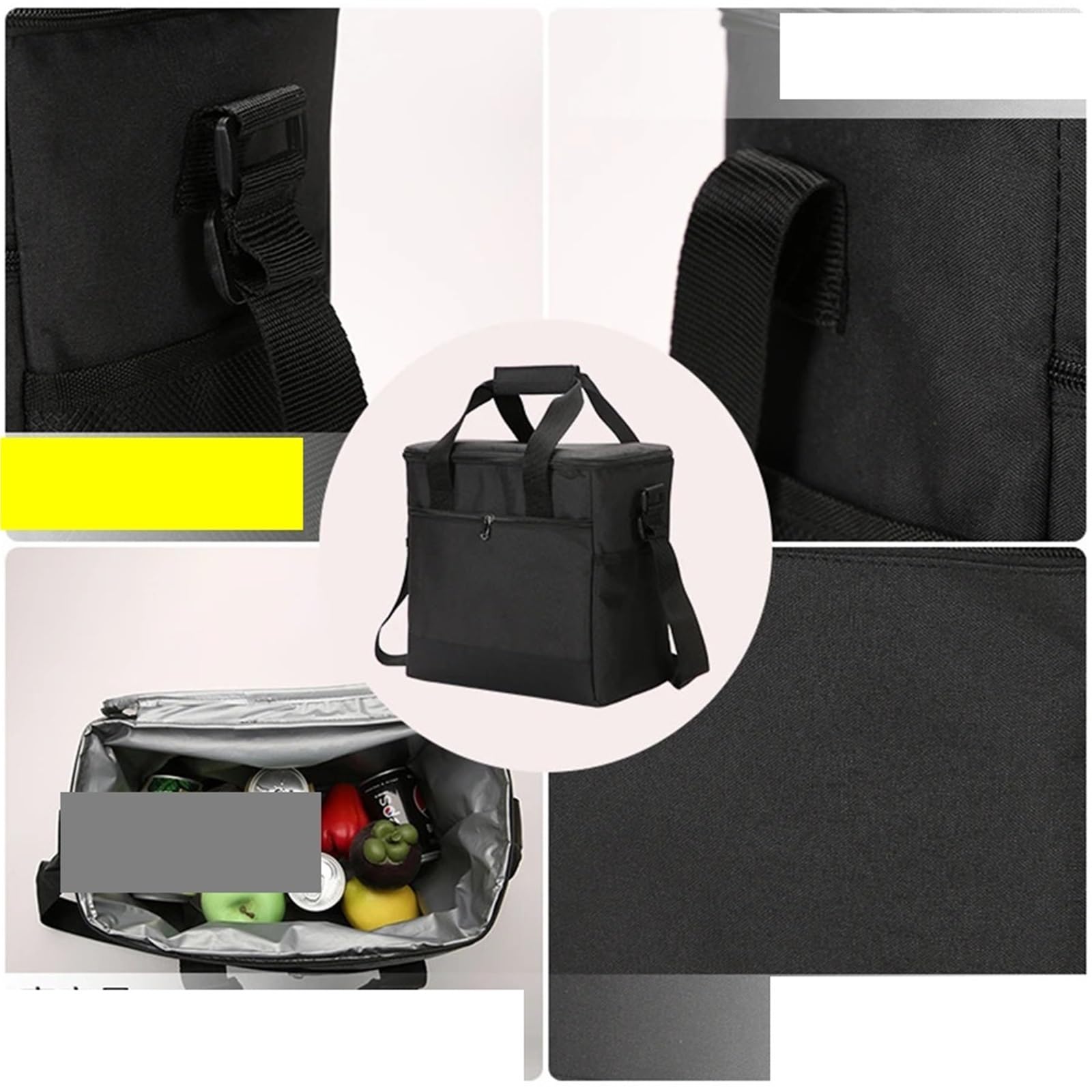 Sac à déjeuner thermique Portable de 15l, boîte nourriture étanche, glacière bureau, isolée par glace, grand sac Camping Oxford