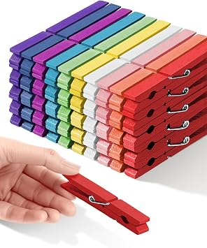 Clothes Pins Wooden Clothespins, Heavy Duty Outdoor Large Pegs 3.55 Inch 50 Pack, Clothing Hanging Laundry Close Pin Chip Clips Cheer Pins for Bags Photo Picture Artwork Crafts Display