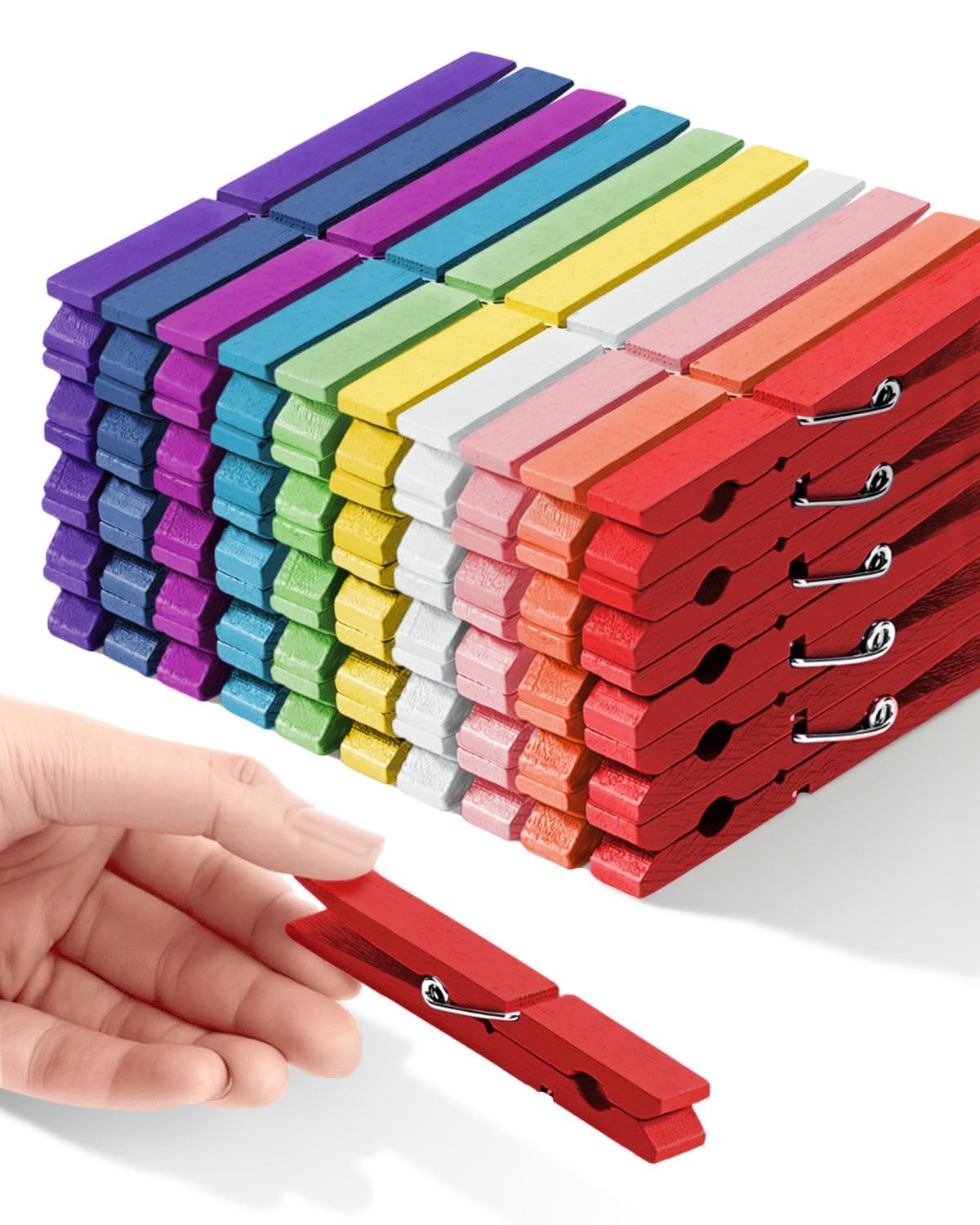 Wäscheklammern aus Holz, robust, für den Außenbereich, große Wäscheklammern, 8,9 cm, 50 Stück, zum Aufhängen von Kleidung, Kleidung, Nähen, Chip-Clips, Cheer Pins für Taschen, Foto, Bild, Kunstwerk