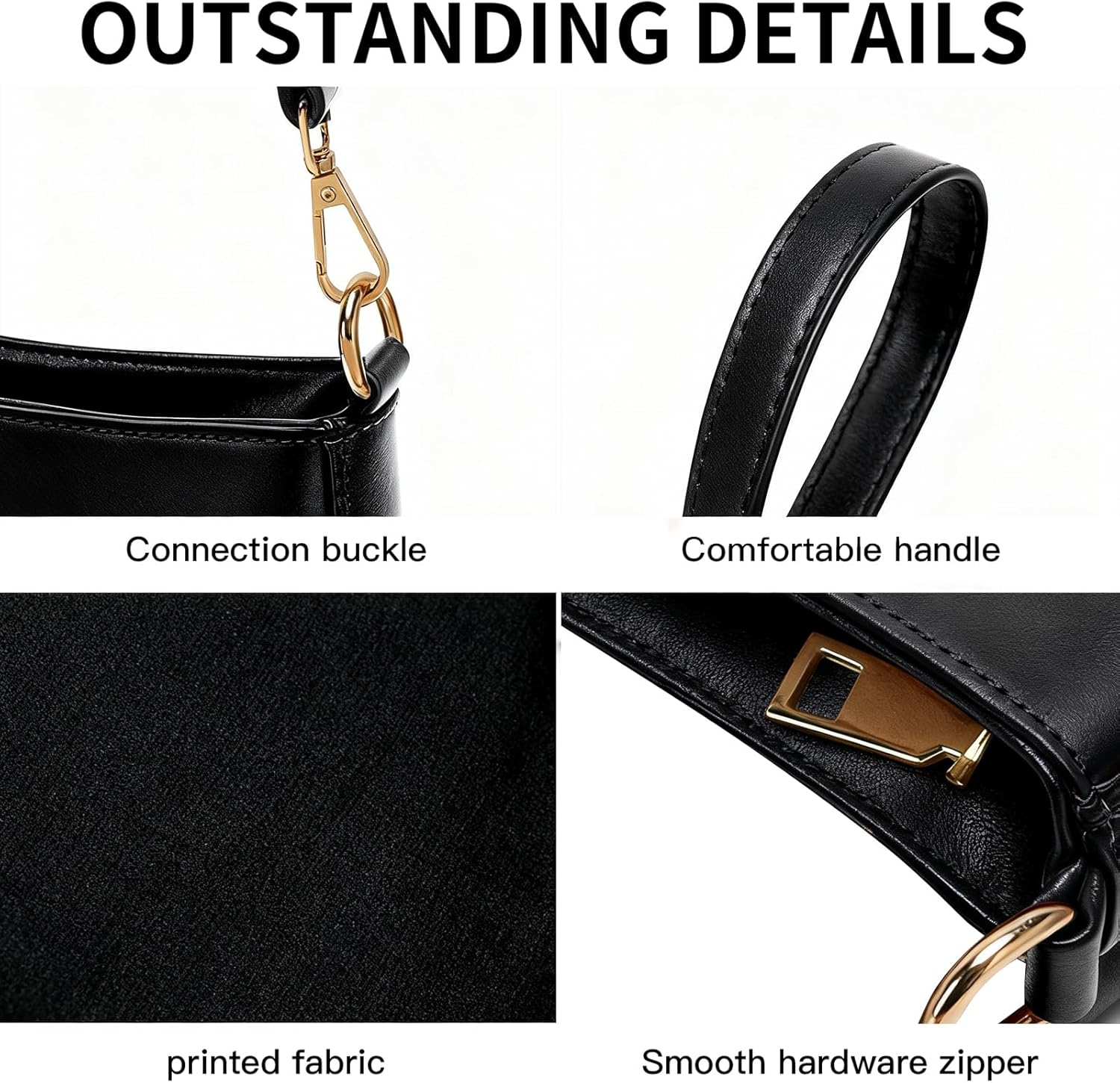 NEBIL Shoulder Bag for Women Small Classic Purses Vegan Leather Clutch Tote HandBags - Image 3