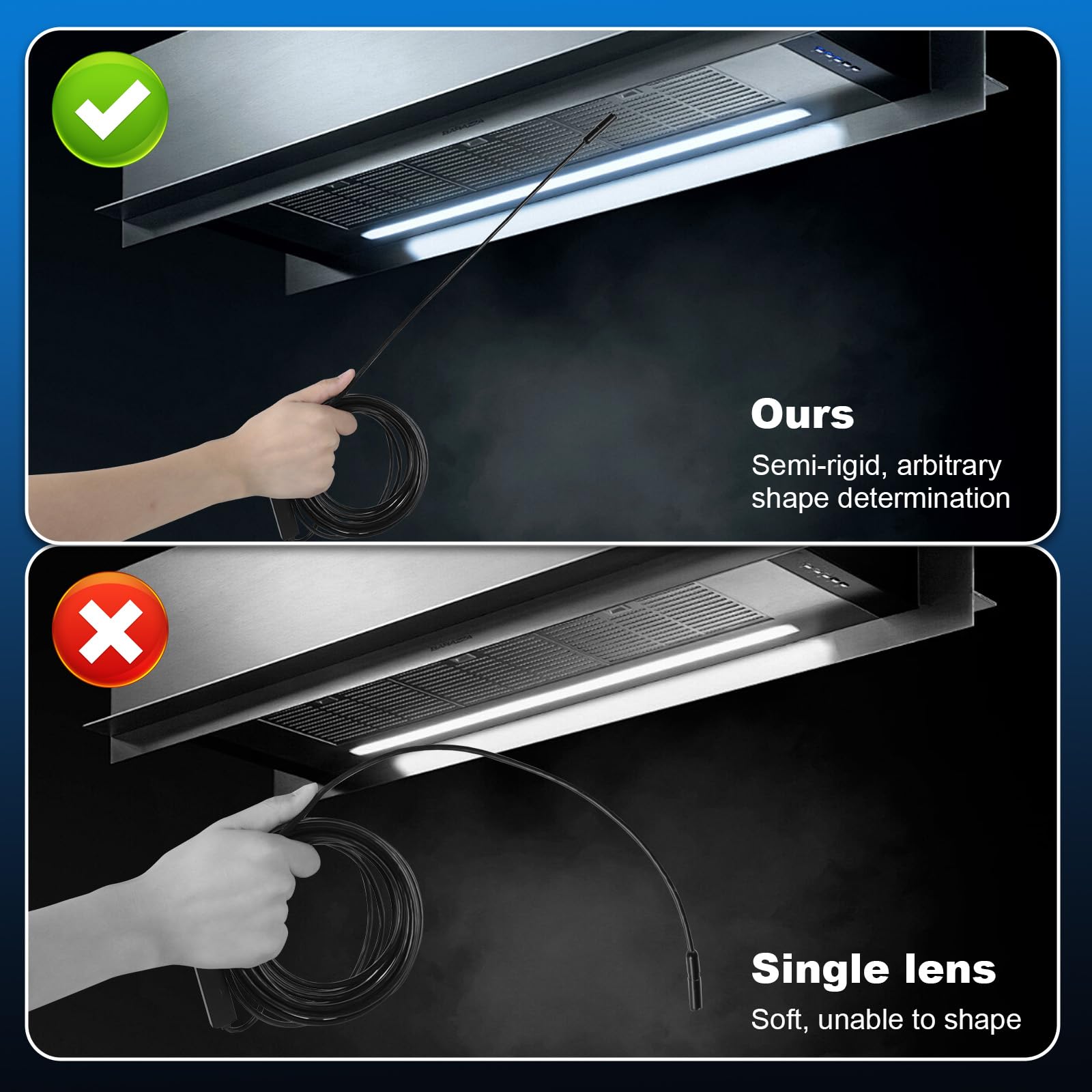 Romon Kamera inspekcyjna, 8,2 mm Endoskop przemysłowy, endoskop 10800P HD Endoskop kamera inspekcyjna rura wodoodporna IP67 Cyfrowa kontrola kamery z 8 lampkami LED do smartfona