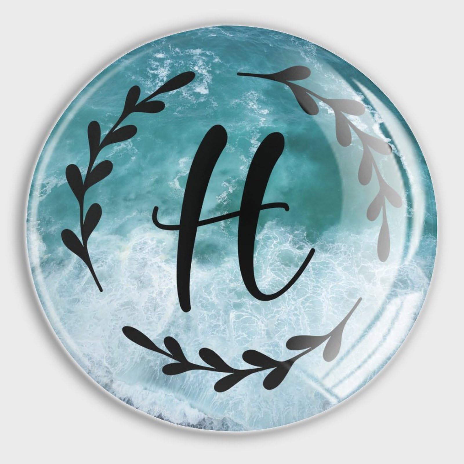 Jolis aimants de réfrigérateur lettre H en verre - Petits aimants décoratifs cuisine