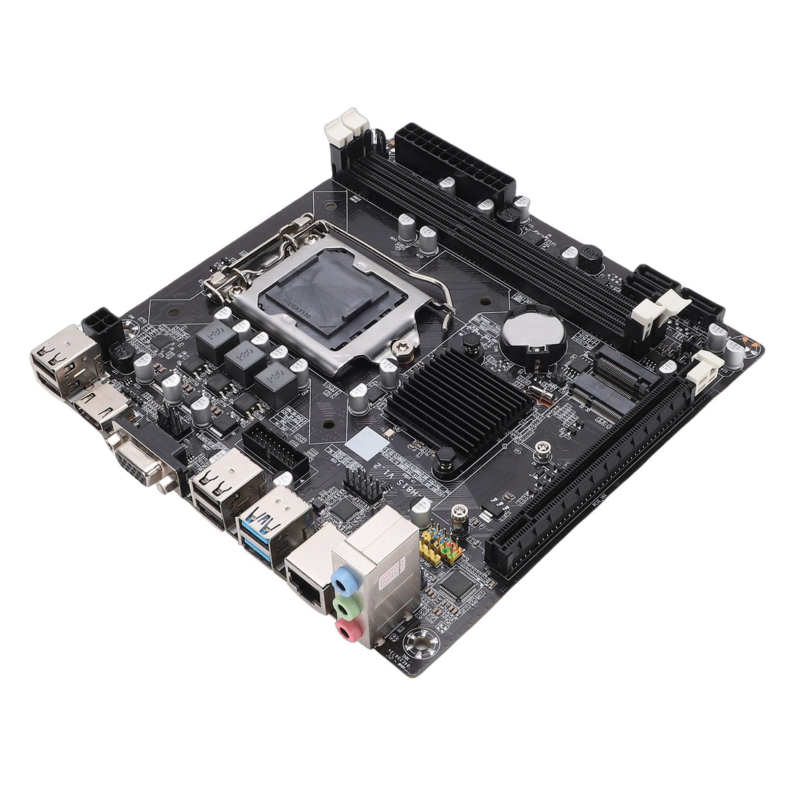 Tosuny Placa Base H81 LGA1150 Mini ITX, Placa Base para Computadora de Escritorio DDR3 de Doble Canal con Ranura M.2 NVMe, SATA 6Gb/s PCIe X16 Compatible con Procesadores Core I3 I5 I7