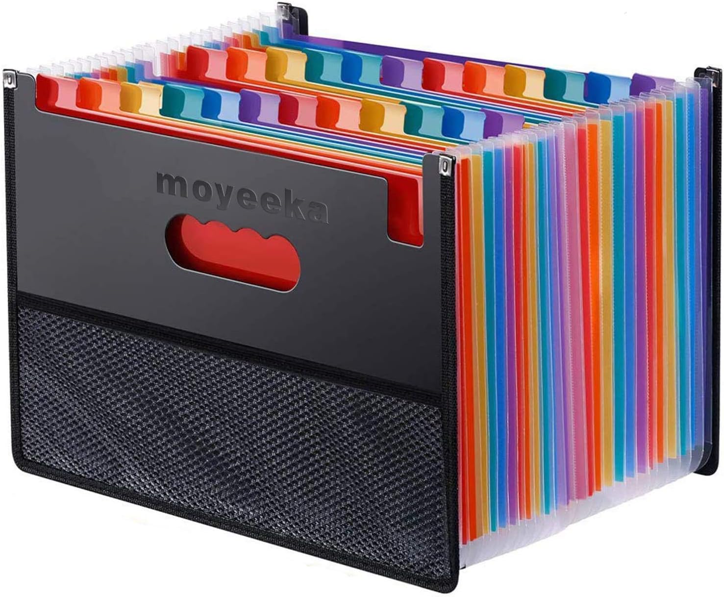 24 Pocket Expanding File Folder with Cloth Edge Wrap, Letter Size Organizer Expandable Accordion A4 Files Bag