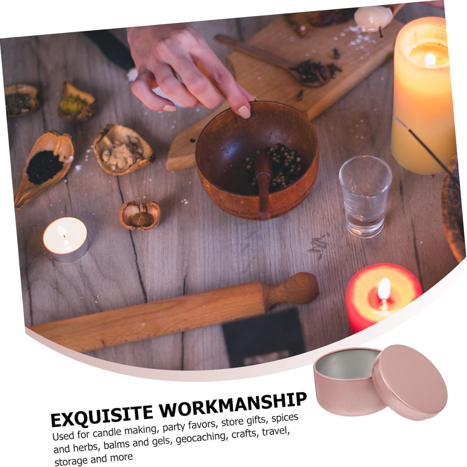 SEWOART 36pcs DIY Candle Making Tin Jar Metal Candle Storage Jar Lid Reusable Tin Containers for Travel