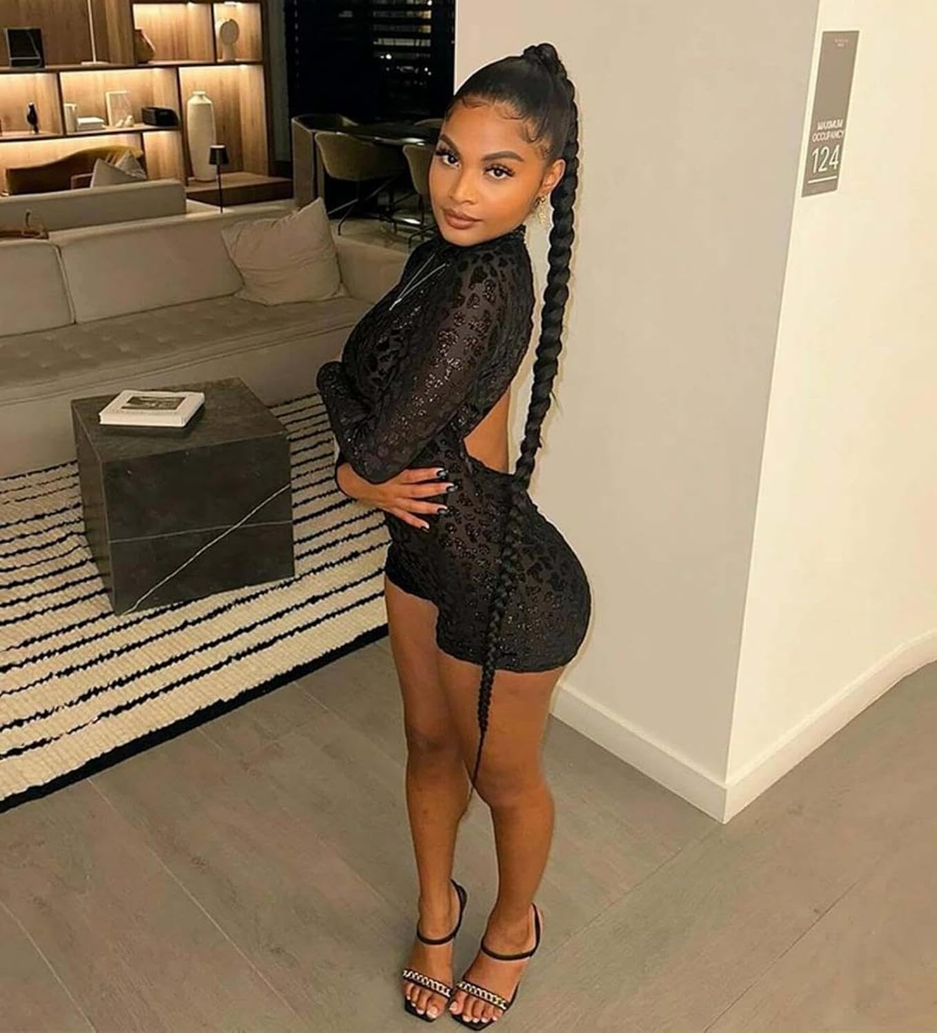 Jumpsuits for Women Sexy Leopard See Through Long Sleeve Jumpsuit Backless Shorts Jumpsuit Club Outfits - Image 3